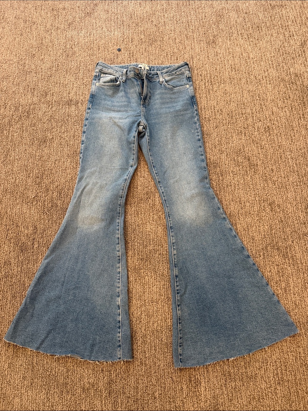 Forever 21 Light Blue High-Rise Flare Jeans